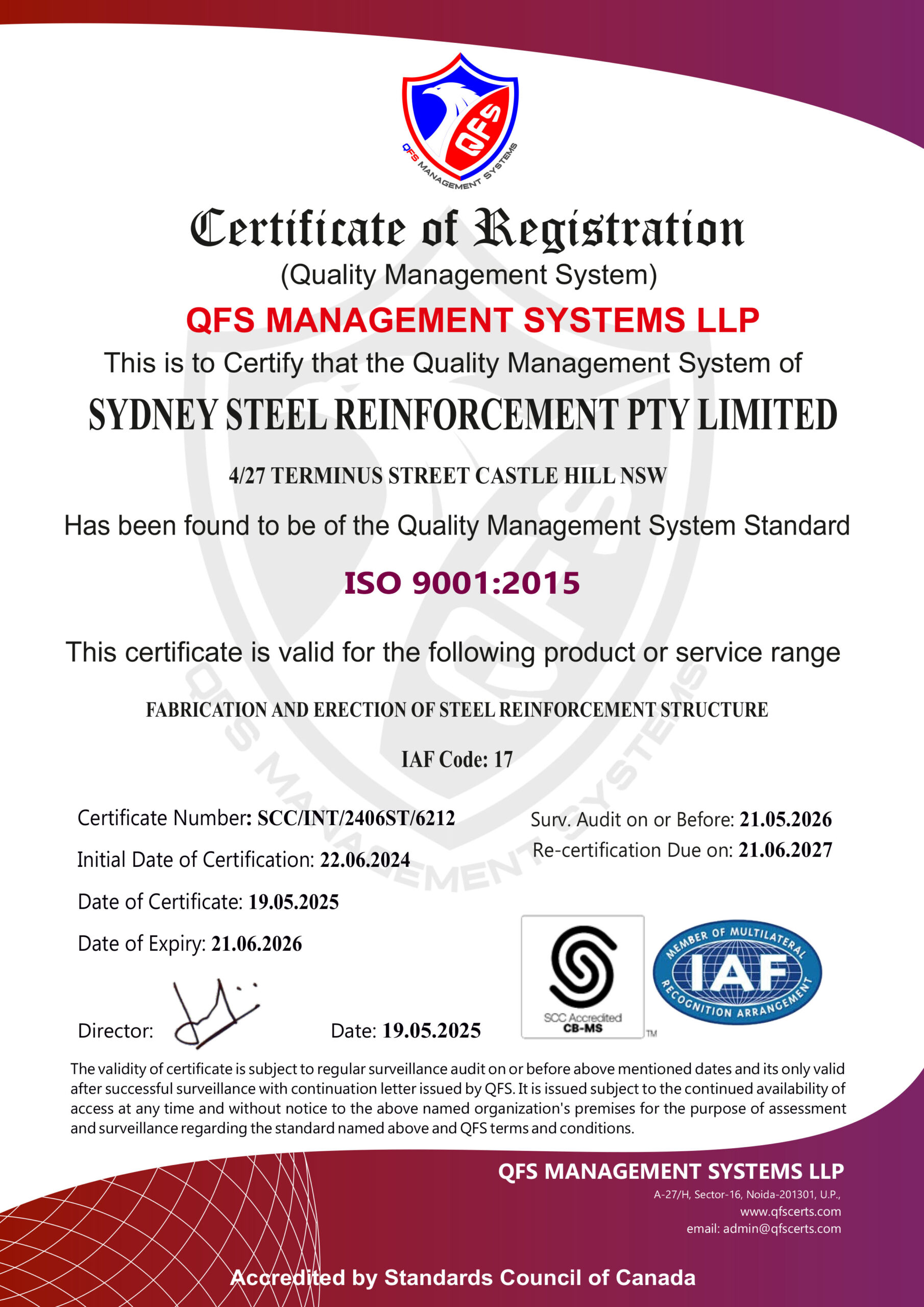 ISO 9001 Certificate